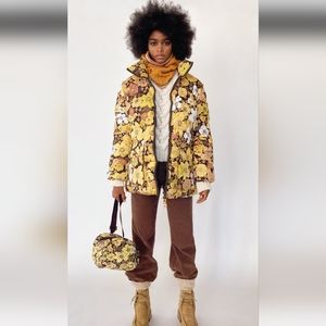 Zara floral 2 in 1 puffer vest and jacket fits large to XL discontinued